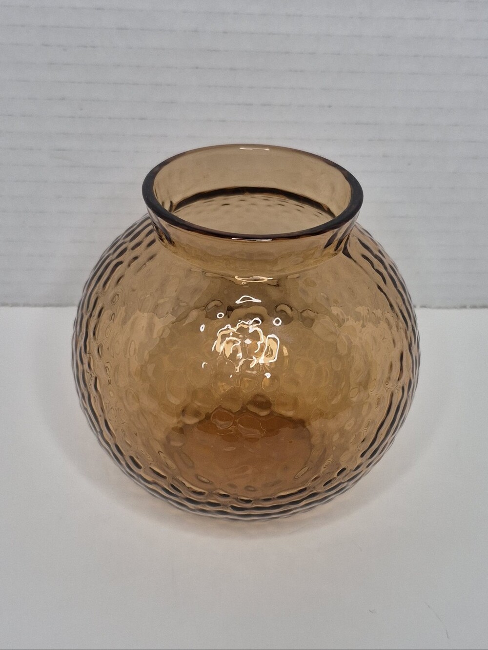 IKEA KONSTFULL Textured Bubble Brown Art Glass Vase NWOT
